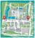 map Campus Woudestein with the location of the entrances of the Erasmus Plaza Parking marked with a red pin