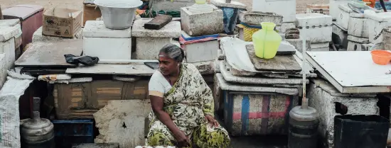 Indian woman working at a market